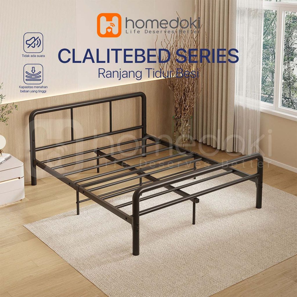 Homedoki CLALITEBED Series / Kai Ranjang Besi Industrial Minimalis / Divan Ranjang Besi Rangka