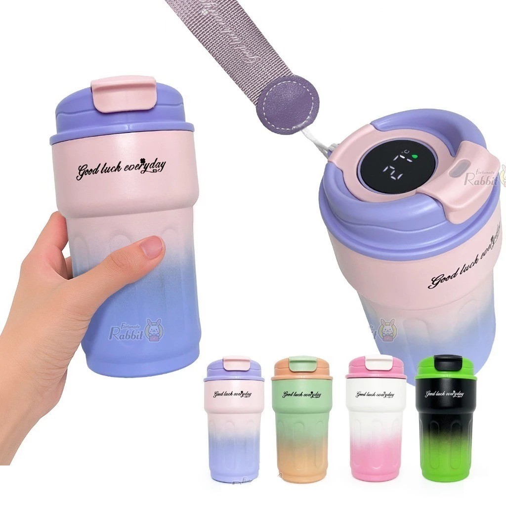 New Tumbler Stainless 500ml 2237 / Botol Minum Mode Teguk + Led & Gantungan / Mug Stylish & Praktis