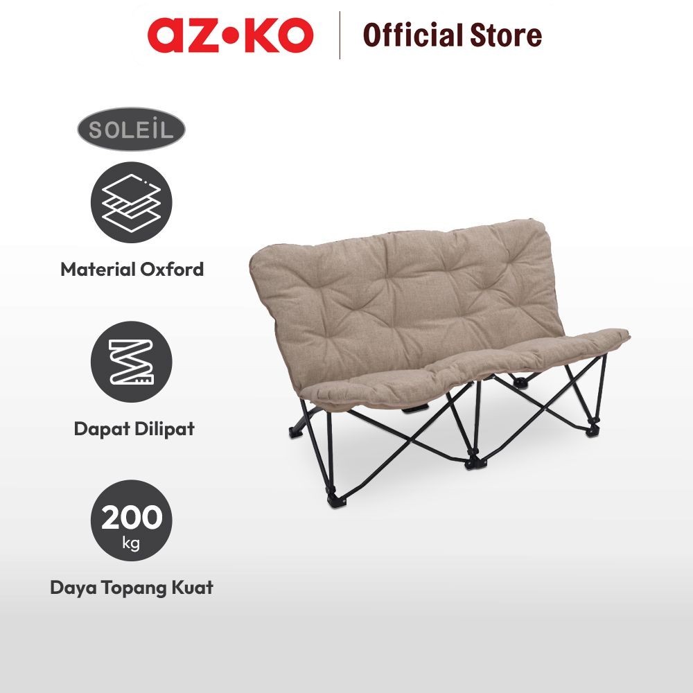 AZKO Soleil Kursi Camping Lipat Big Butterfly - Cokelat Muda Folding Chair Kursi Memancing Bangku Li