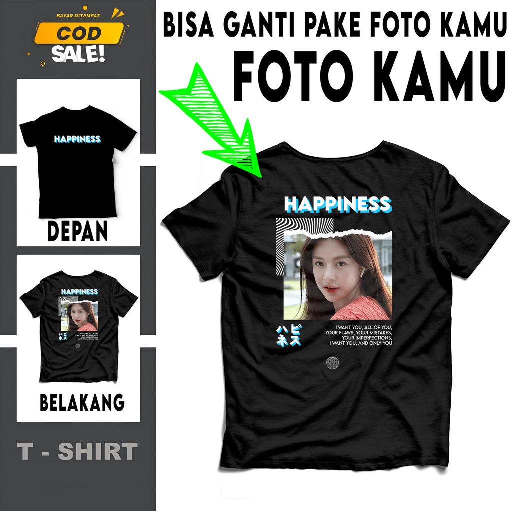SEHARI JADI  Baju Kaos Custom Depan Belakang Bebas Pakai Foto Logo Dan Nama Suka Suka Sendiri Sablon