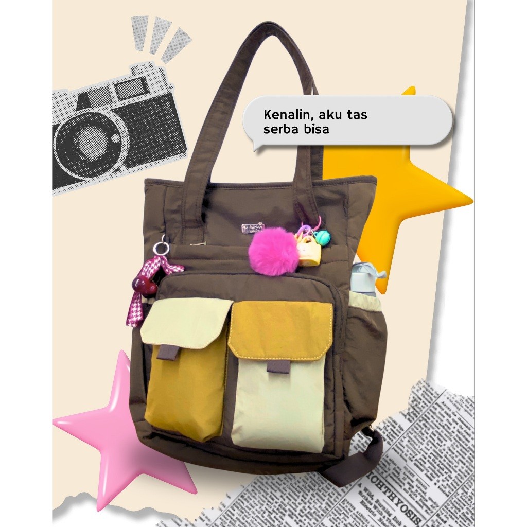 TAS RANSEL M CANGKLONG 2IN1 CARRY ON RUMAH WARNA