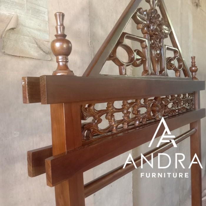 Gawangan Kain Gawangan Baju Ukir Unik Klasik Gantungan Kayu Jati