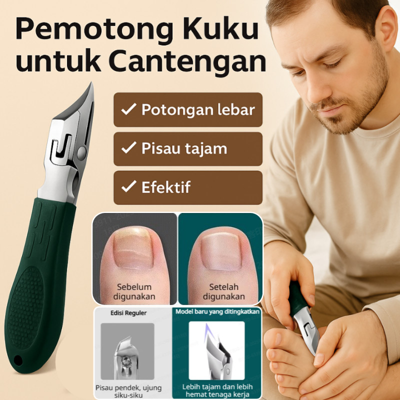 Potong Presisi & Gagang Antislip HFH Set Alat Pemotong Kuku Cantengan - Stainless Steel/Ergonomis/Pe