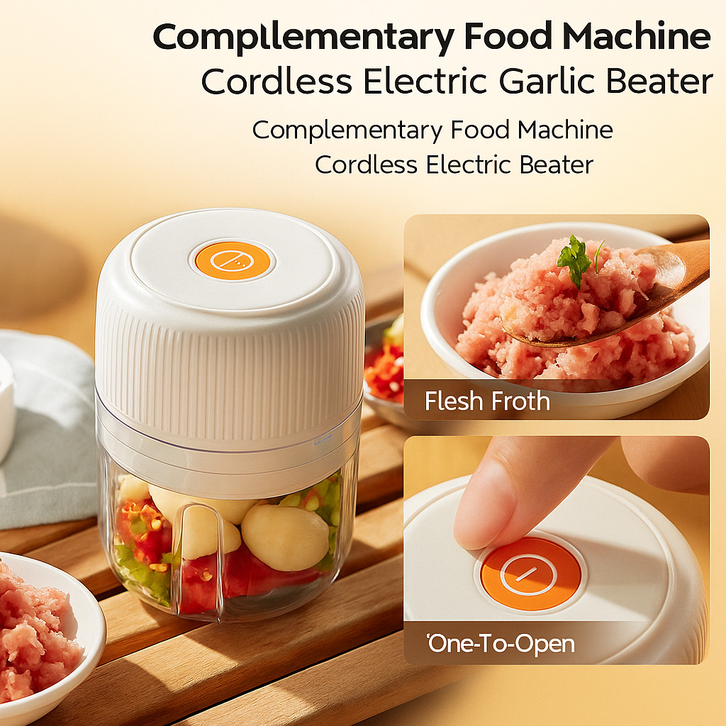 1 Klik Haluskan Bawang & MPASI Alat Penghalus Bawang/Blender MPASI Portabel Wireless Electric/Pengha