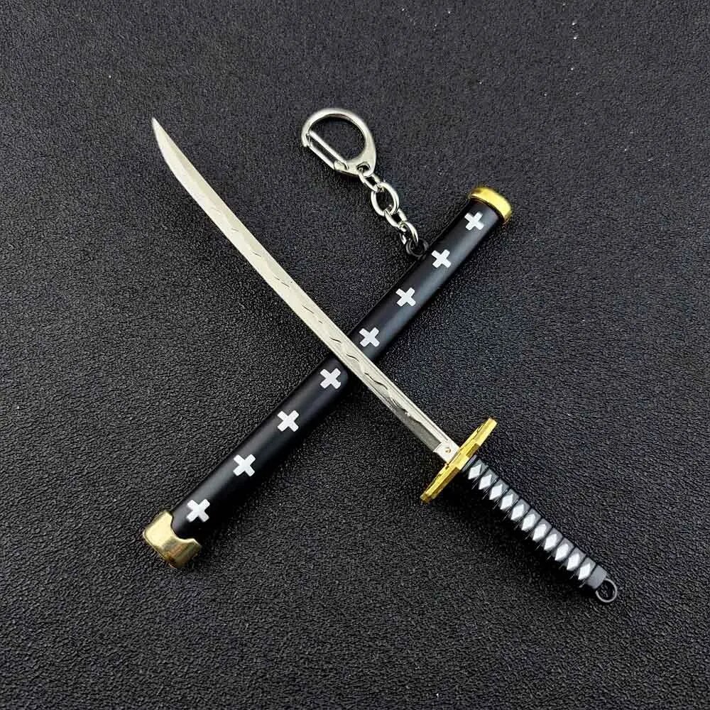 Mini Roronoa Zoro Samurai Sword Keychain Anime  Plastics Scabbard Key Chain Ring Katana Buckle for M
