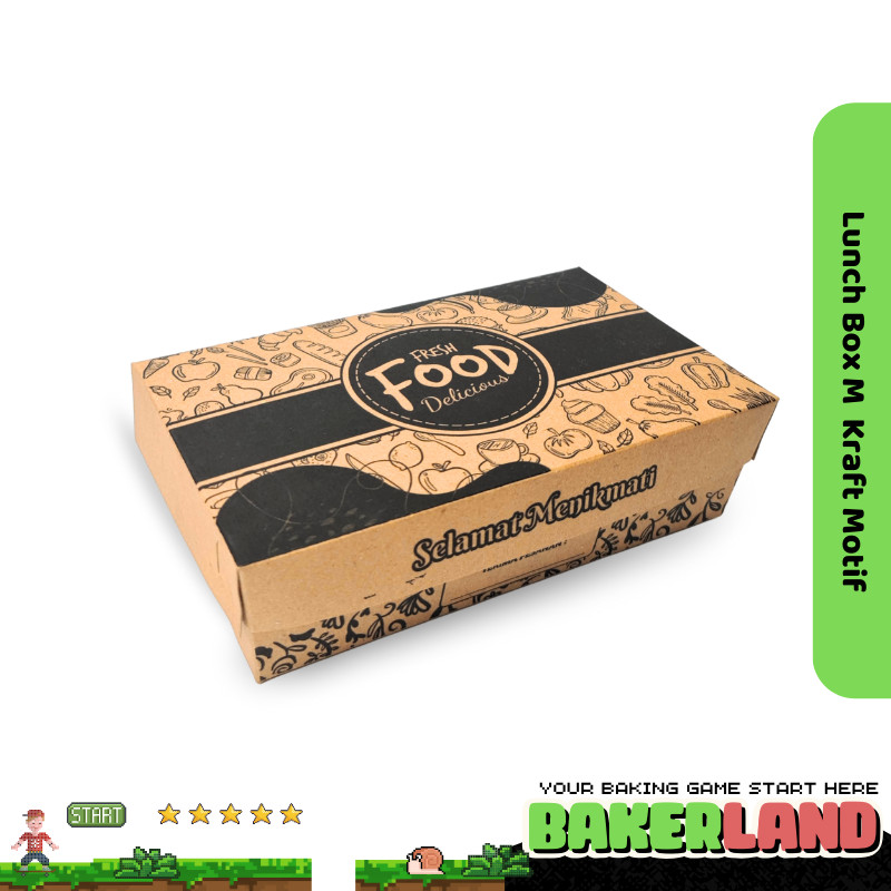 Lunch box motif / lunch box / lunch box m / kardus ayam geprek / box nasi kotak