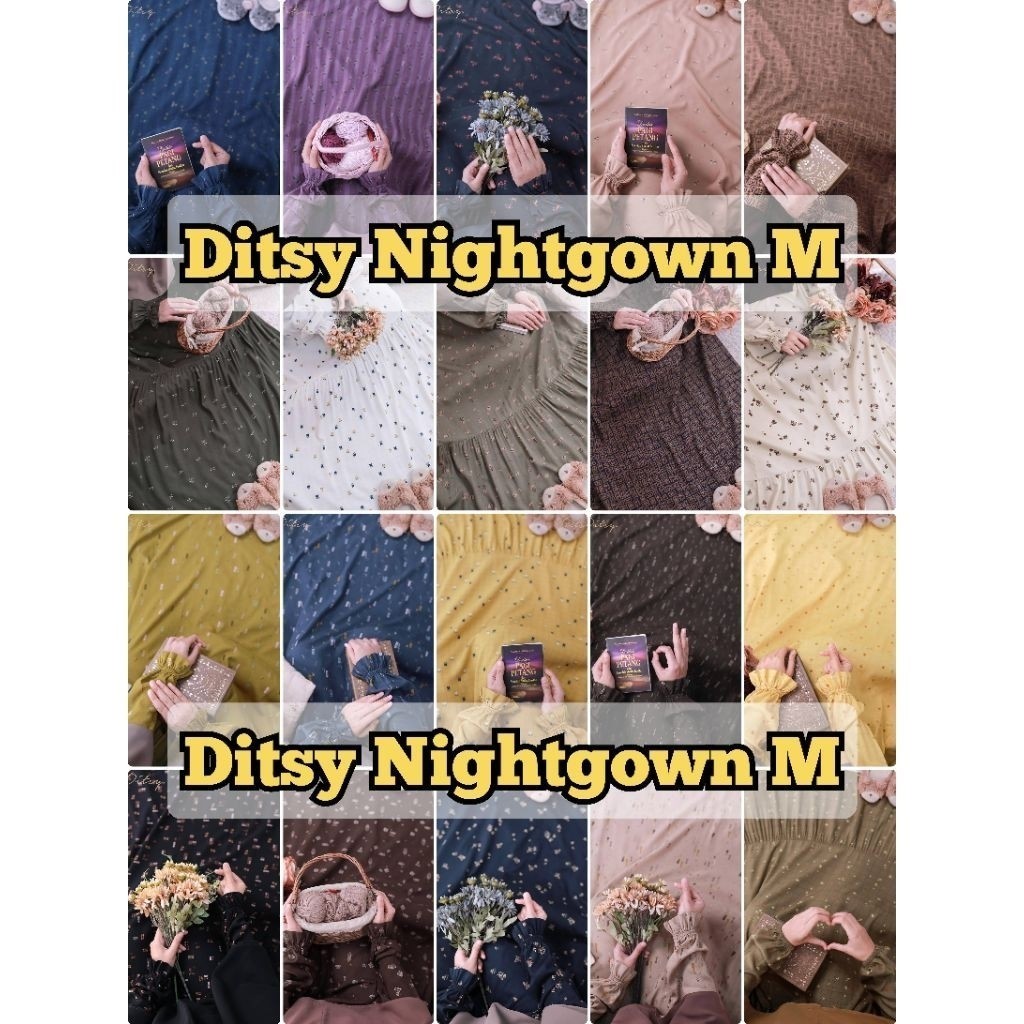 Promo  Ditsy Nightgown size M - Motif Desember, November, Pomme, Tillie, Willa, Taryn, Eira, Sheena,
