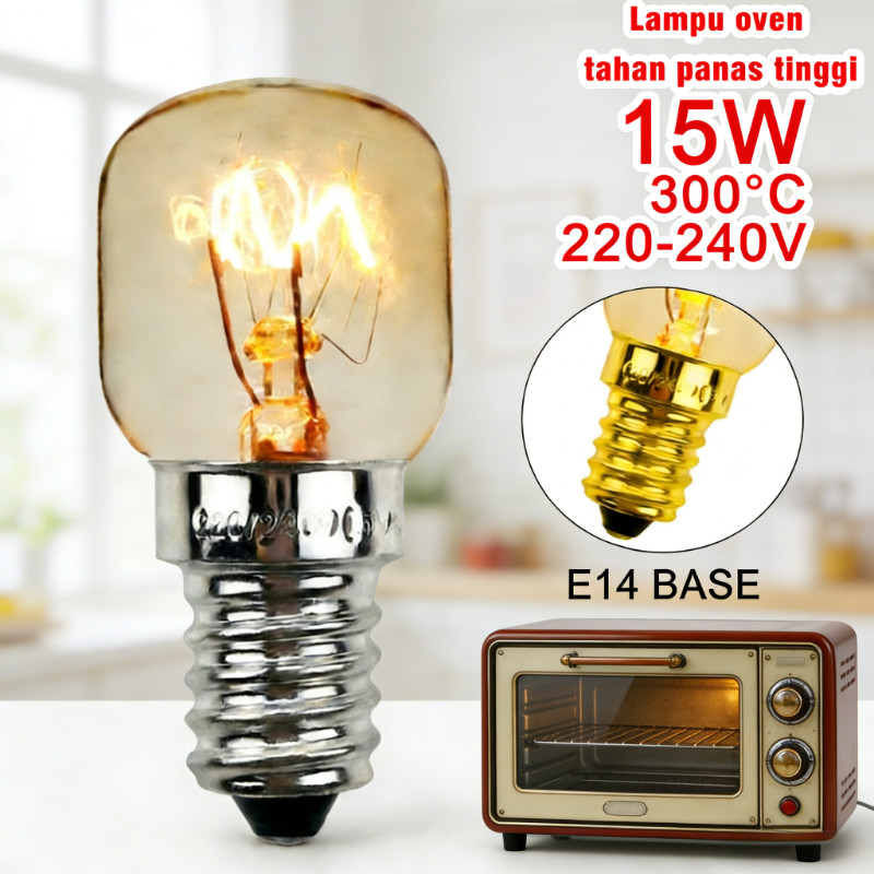 Lampu Oven Philips E14 T22 15W 25W 220V 230V Tahan Panas 300 Derajat Original untuk Oven Microwave K