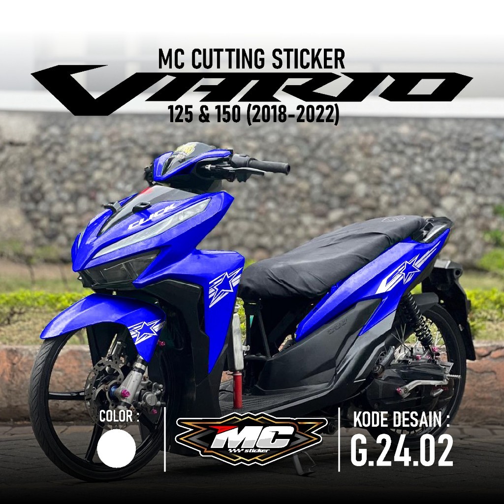 Cutting Sticker Vario 125 150 Led New - Aksesoris Motor Stiker Honda Vario 125 Vario 150 2017- 2022 