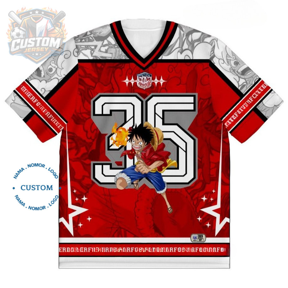 Jersey Anime One Piece Luffy Gear No. 35 - Kaos Full Print Manga Pria ( Special Edition)