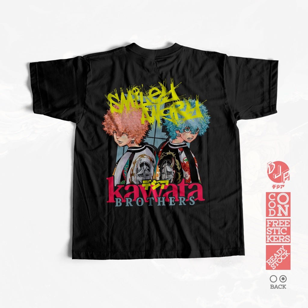 Anime Merch Kaos SMILEY ANGRY TOKYO MANJI GANG TOKYO REVENGERS BAJU JEPANG ANIME MANGA T-Shirt DJA C