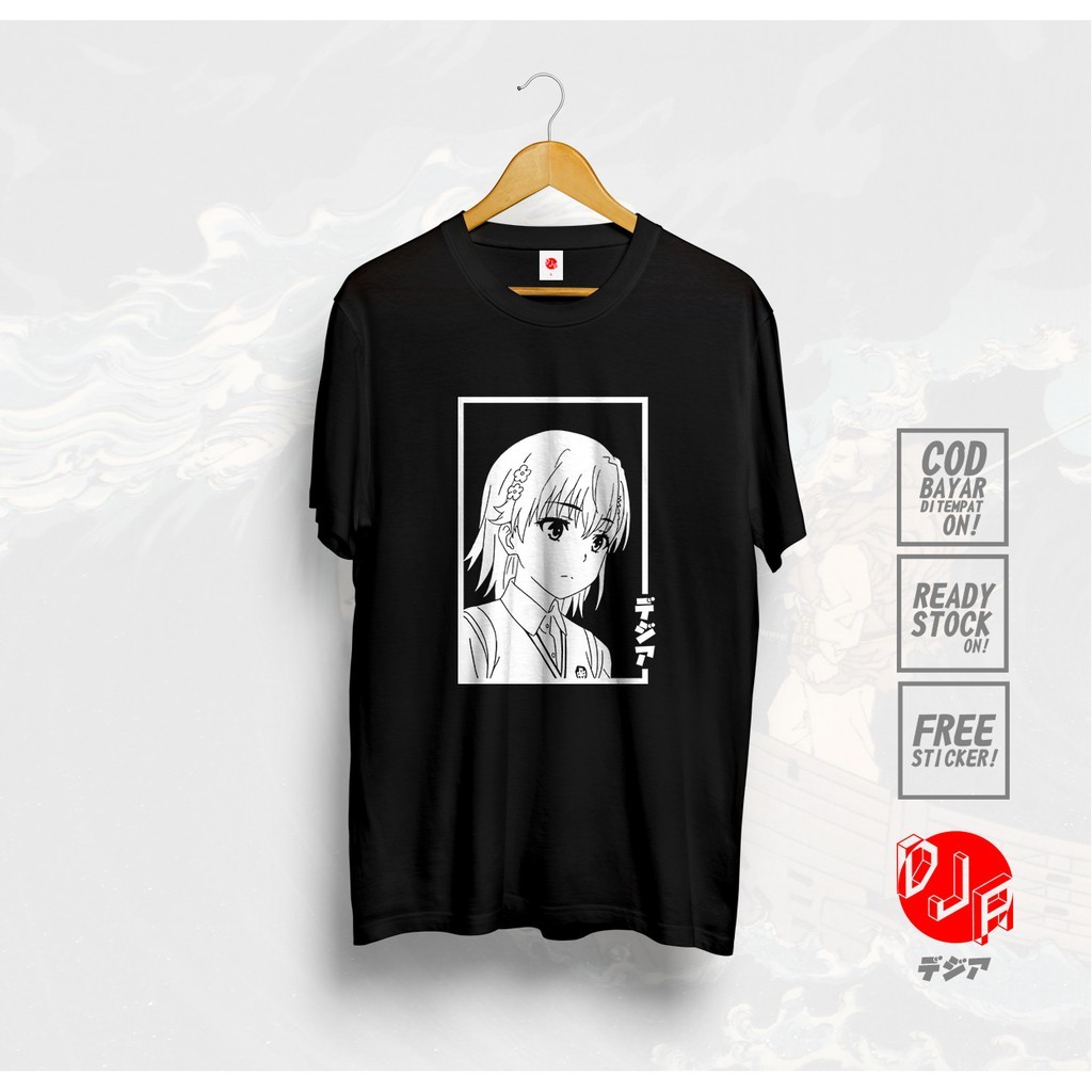 Anime Merch Kaos MISAKA MIKOTO TOARU MAJUTSU NO INDEX RAILGUN BAJU JEPANG ANIME MANGA Kaos Distro T-