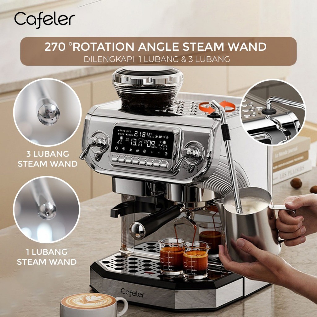 Cafeler Mesin Kopi Espresso 3 Heater Coffee Maker Otomatis Kontrol
