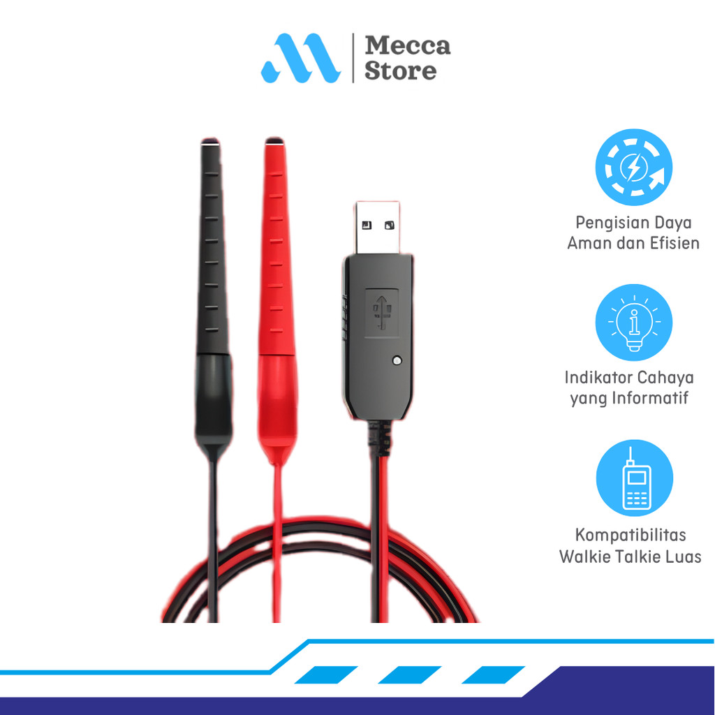 Kabel Charger Baterai HT Walkie Talkie Alligator USB Baofeng