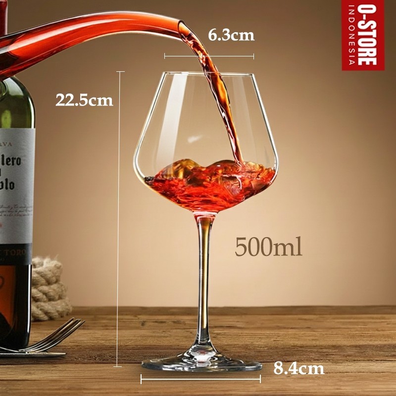 Gelas Wine Kaca Kristal Red Wine Stem Glass Wine Goblet Gelas Anggur Crystal Glass Shiraz 01