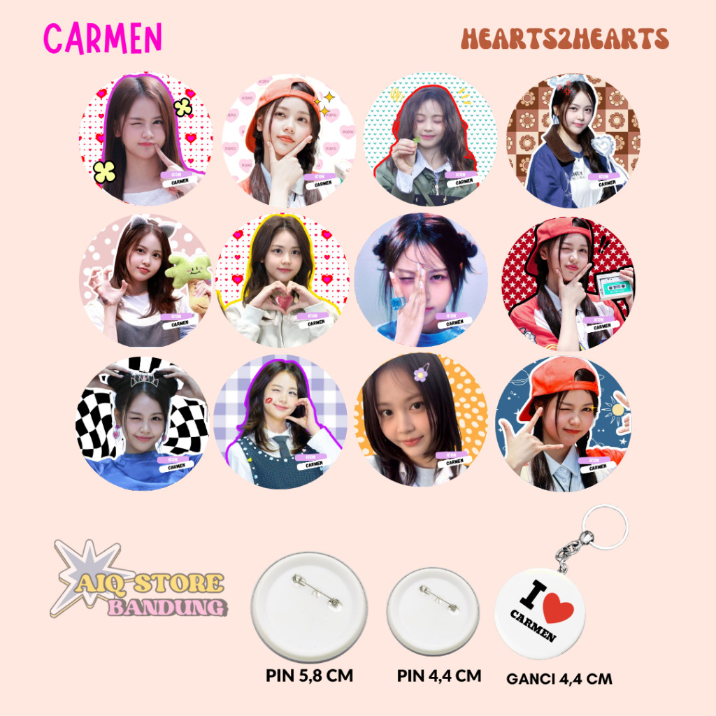 Carmen Pin Glossy The Icon Hearts2Hearts Pin Kpop | Pin Carmen Hearts2hearts Lucu