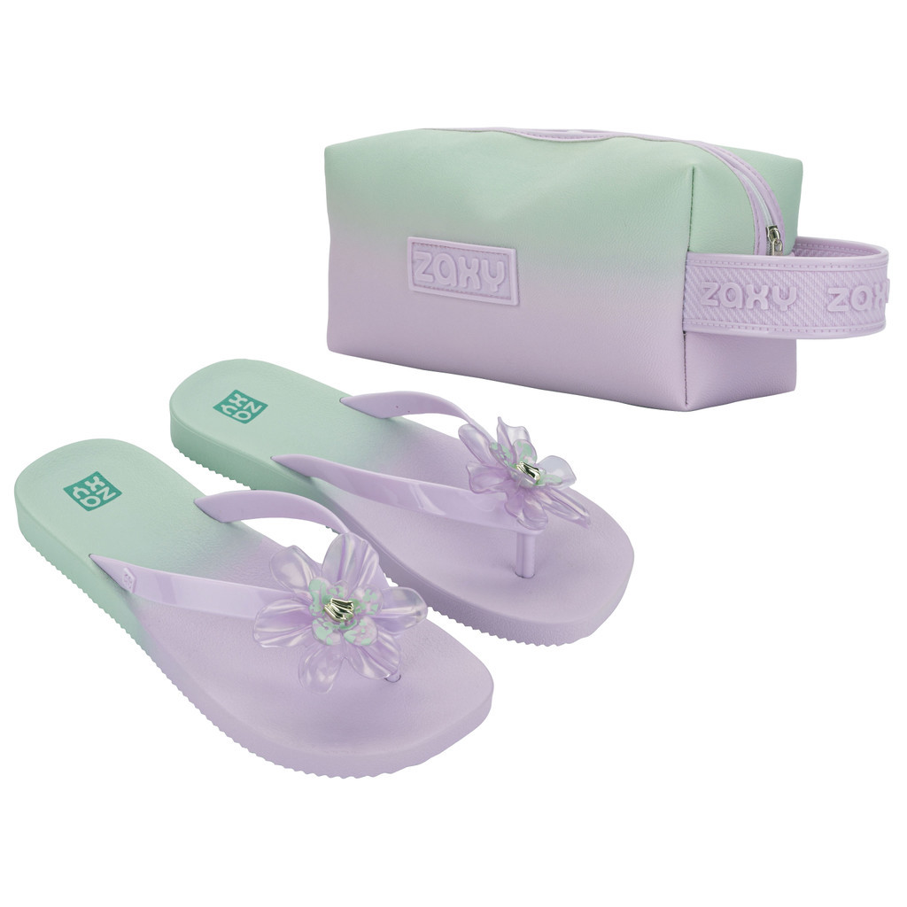 Sandal Jepit Wanita Zaxy Summer + Necessaire Ad Lilac/Green