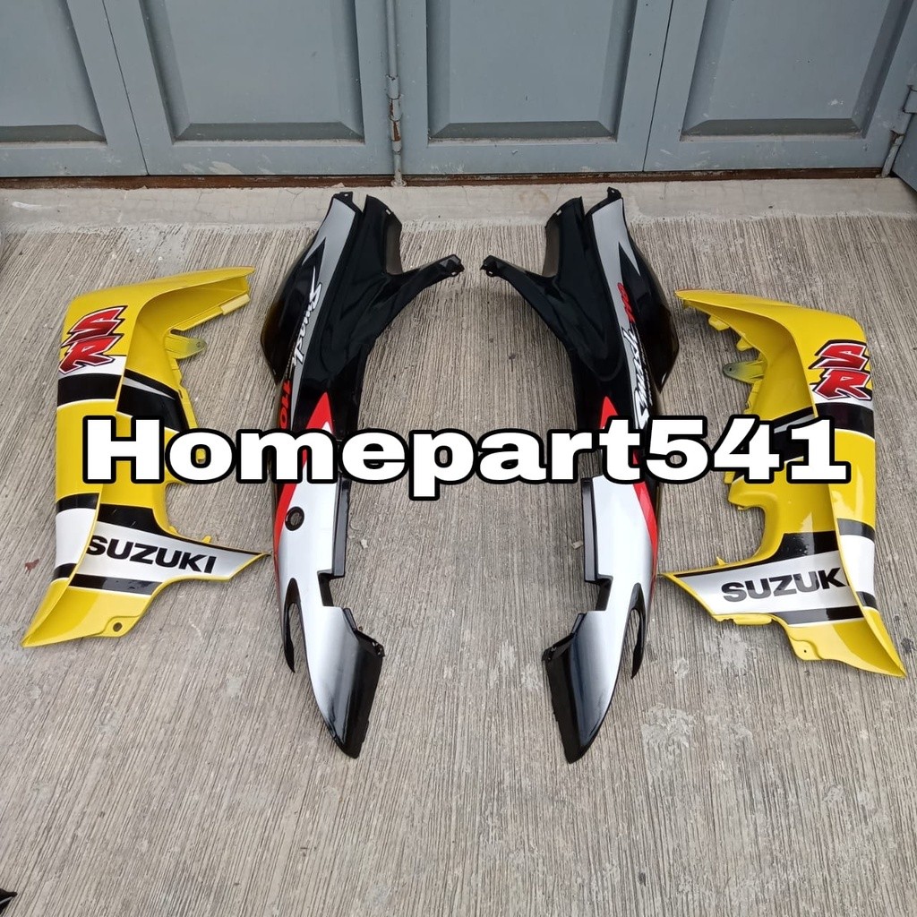COVER BODY BELAKANG SMASH 110 LAMA SET SAYAP SET STICKER STRIPING WARNA KUNING HITAM TERMURAH