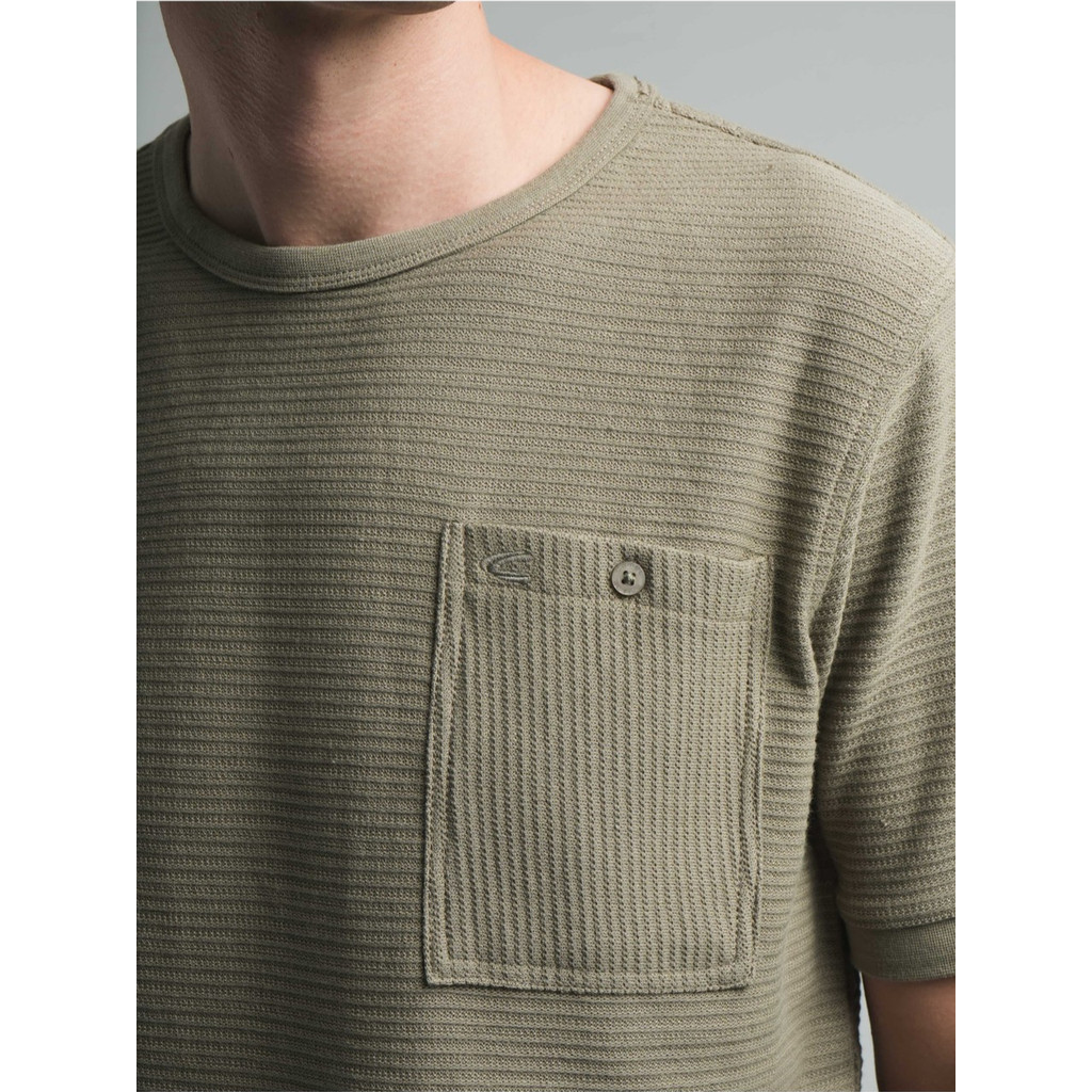 camel active Men's Clay Colour CVC Jacquard T Shirt