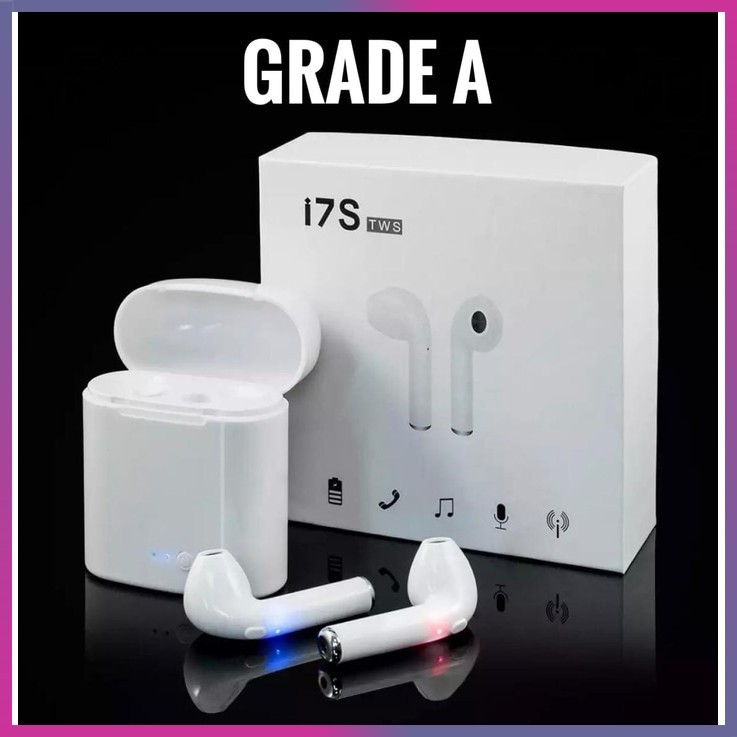 Headset Handsfree Earphone Bluetooth I7 TWS iPhone 7 8 / I7s Wireless Android