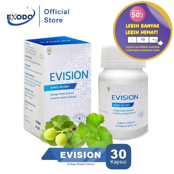 EVISION KAPSUL VITAMIN KESEHATAN MATA ORIGINAL MATA MINUS KATARAK RABUN BURAM MERAH SILINDER BPOM