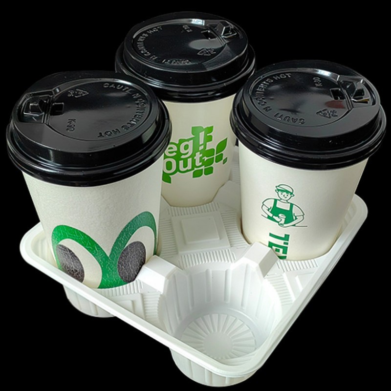 125pcs Drink Tray Take Away 2 Cup / 4 Cup Cup Tray Holder Tatakan Minuman Plastik