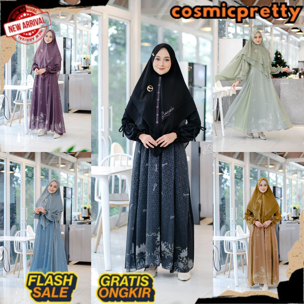 EidMubarak Gamis set Khimar ceruty babydoll Faiza Aisyah Cindi Latina Kinanti Tamara PUTRI ORI berme