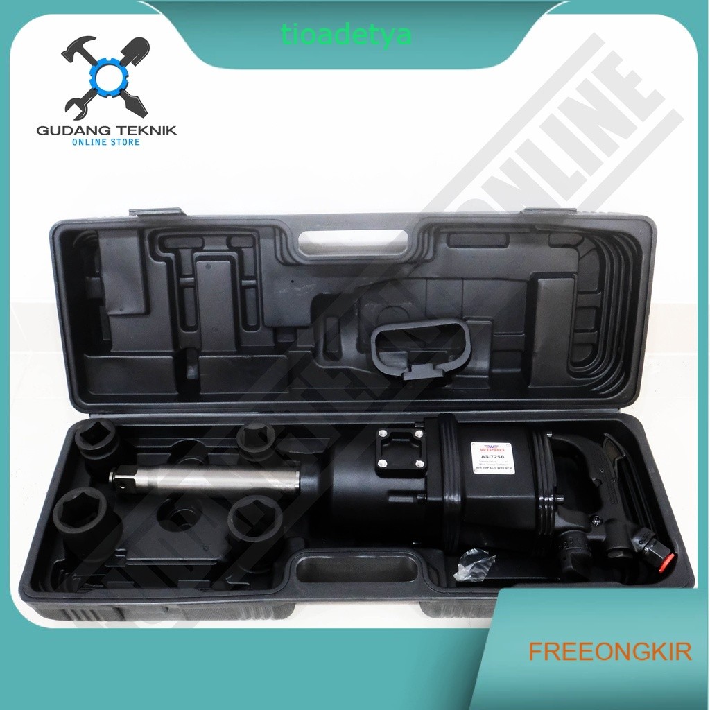 Wipro As-725B / Air Impact Wrench 1 inch AS 725B / Alat Buka Baut Roda Truck - Alat Buka Baut Angin 