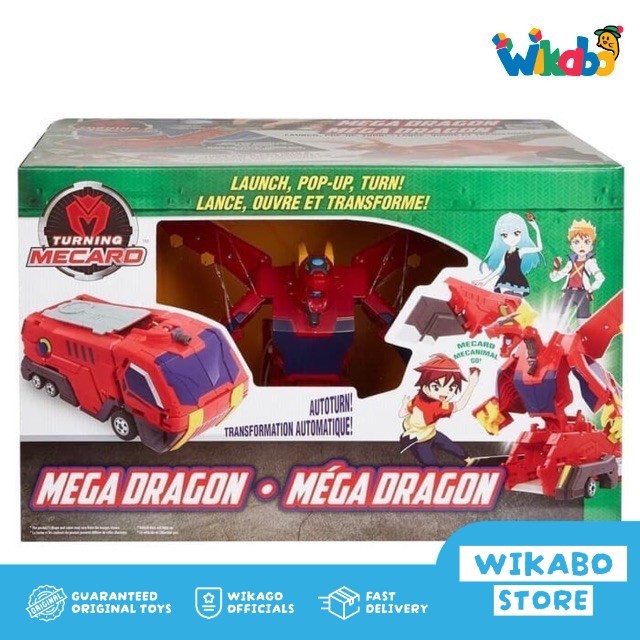 Turning mecard mecanimals mega dragon vehicle