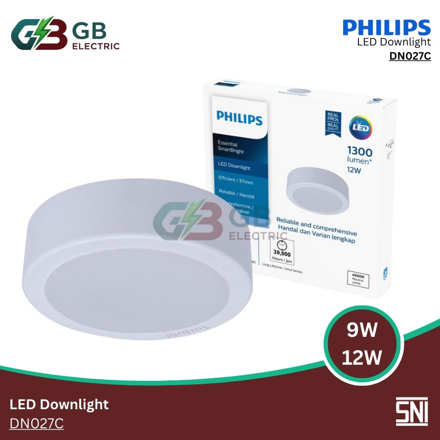 PHILIPS Lampu Downlight LED OUTBOW DN027C 9W 12W ORIGINAL