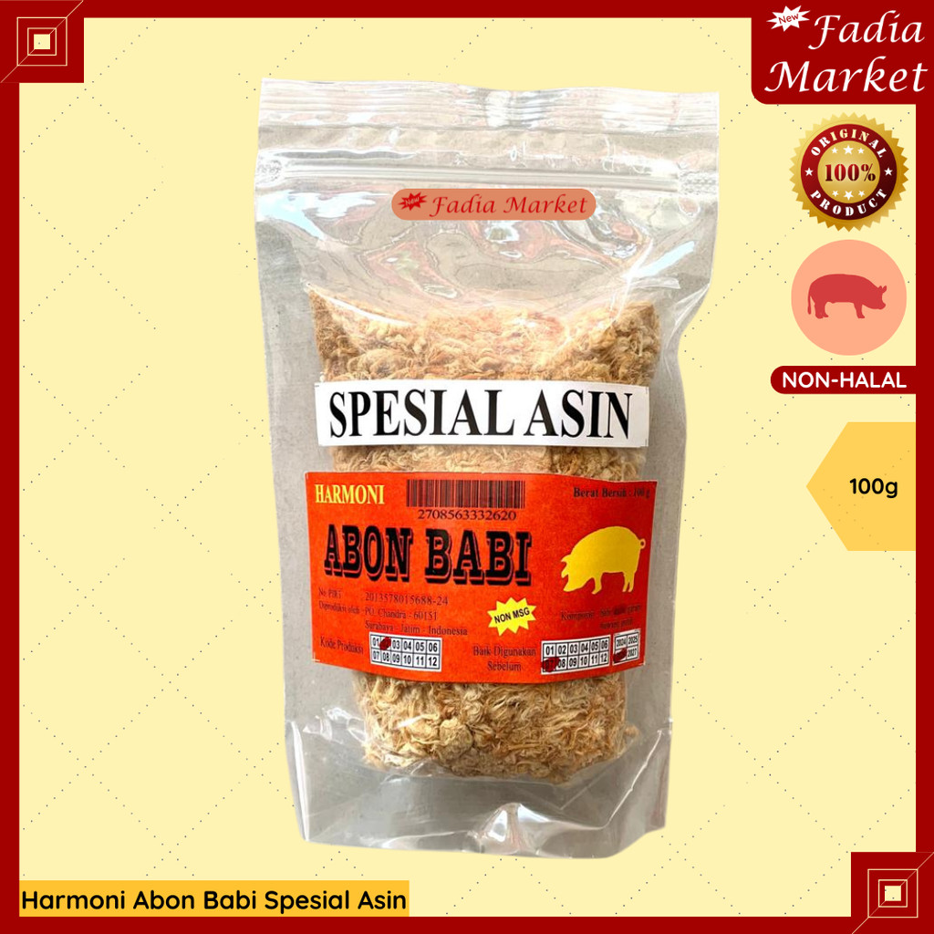 Harmoni Abon Babi Spesial Asin 100g | Pork Floss Gurih | Abon Babi NON HALAL