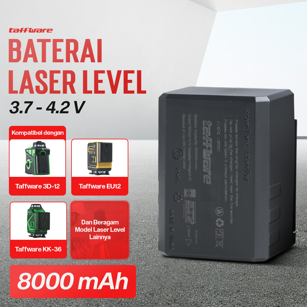Baterai Laser Level 3D Isi Ulang Rechargeable Battery 8000mAh - Baterai Laser Level Kapasitas Besar 