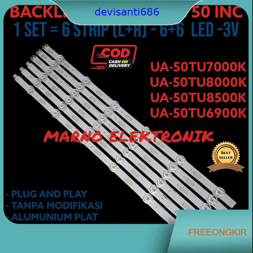 BACKLIGHT SAMSUNG 50 INC UA50TU7000K  UA50TU8000K  UA50TU6900K BL