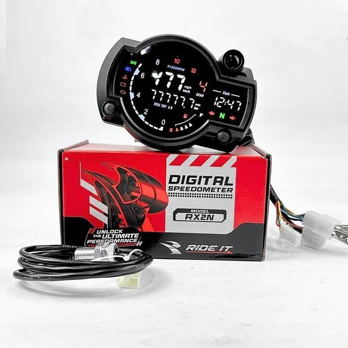 SPEEDOMETER KOSO RX2N FULL INDIKATOR DIGITAL SPEDO SPIDO KOSO RX2N SET PANGKON CNC RIDE IT GEN-02 - 