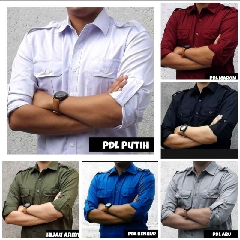 KEKERUN Enzino Sport Kemeja Seragam Kerja PDL Tangan Panjang , Kemeja PDL Putih , Kemeja PDL Maron ,