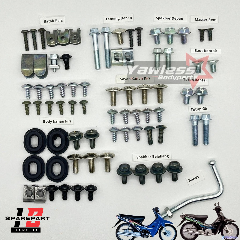 Baut Body supra X lama Full Set / Baut body Supra Fit Lama Full set