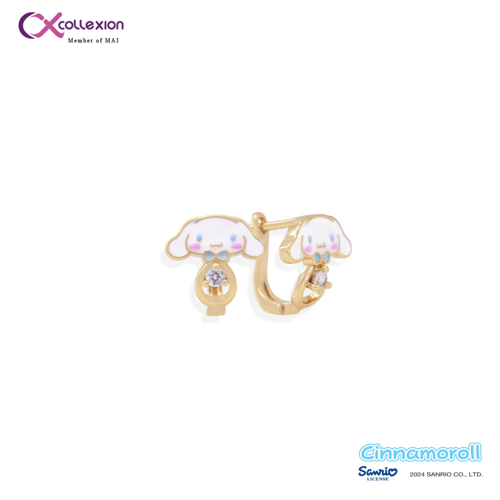 Anting Clip Anak Lapis Emas Collexion Dreamy Cinnamoroll Cloud Ear Clip Gold Plated Earclip Gold 086
