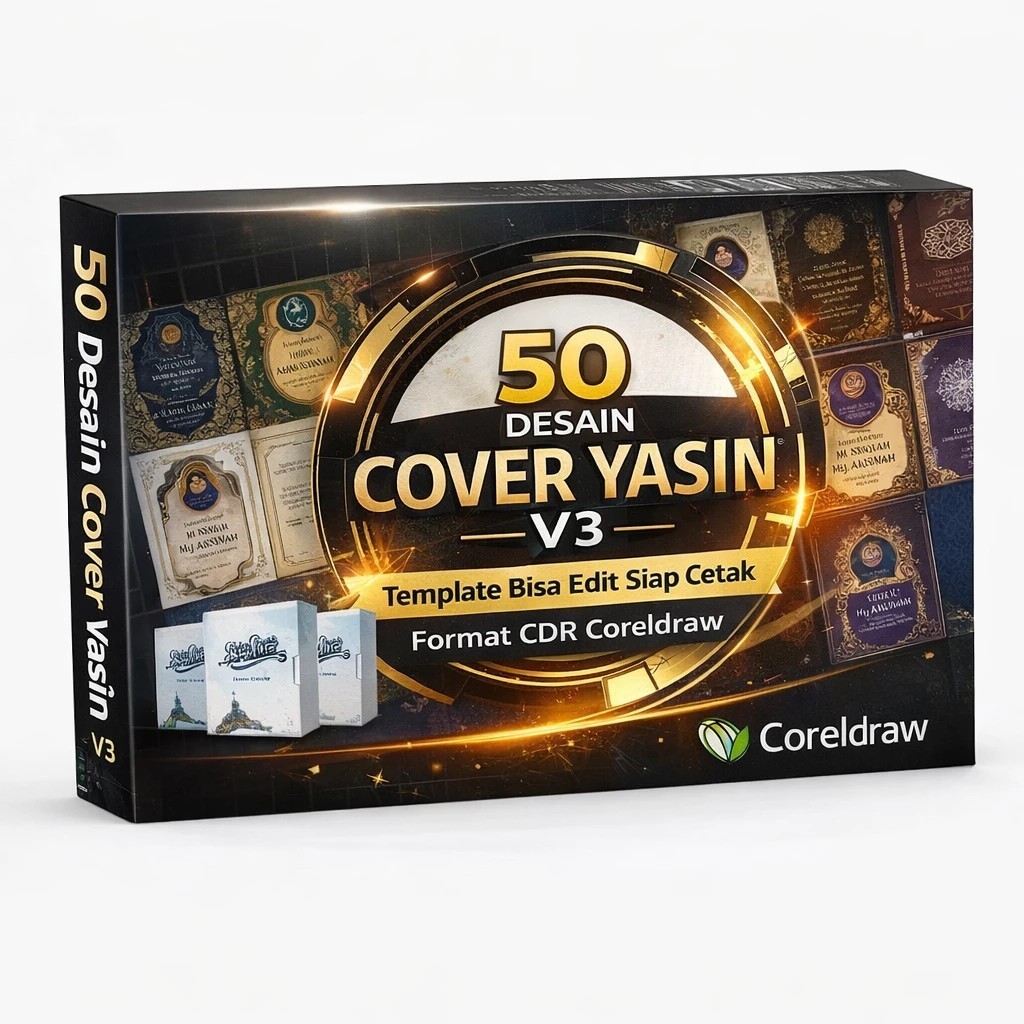 50 Desain Cover Yasin V3 - Template Bisa Edit Siap Cetak Format CDR Coreldraw