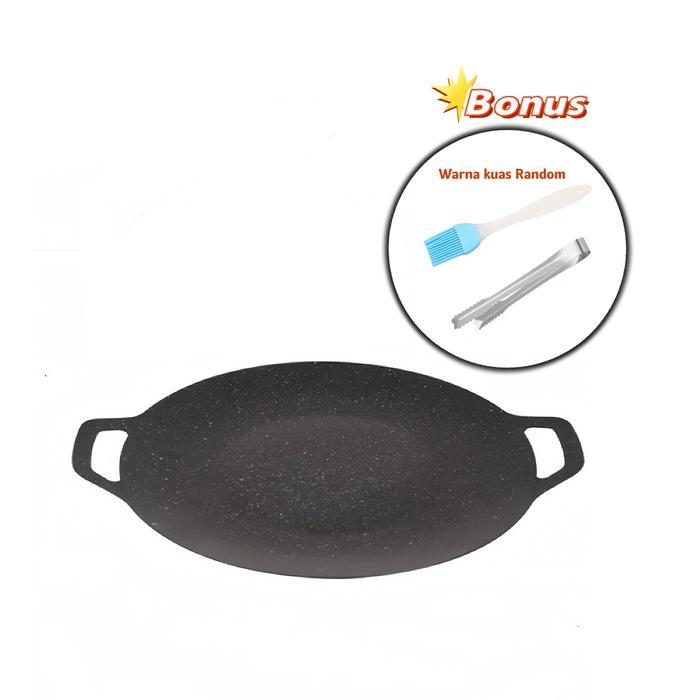 Wajan Konduksi Panggangang Grill Pan Korea Datar Anti Lengket/Alat pemanggang / Tempat pemanggang bu