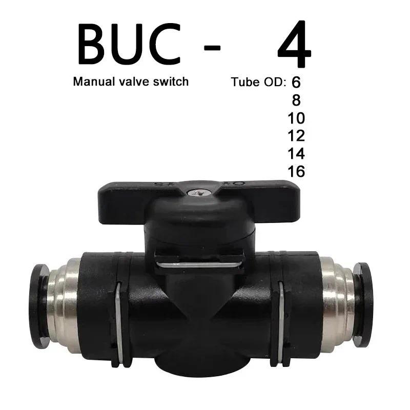 BUC Push In Quick Connector Set 10Pcs 4/6/8/10/12mm | Hand Operated Ball Valve w/ Current Limiting |