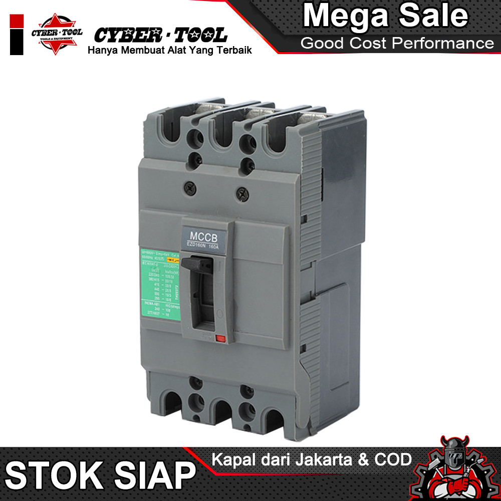 MCCB 3P EZC100F Circuit Breaker 30A–250A Pemutus Arus Listrik 3 Phase
