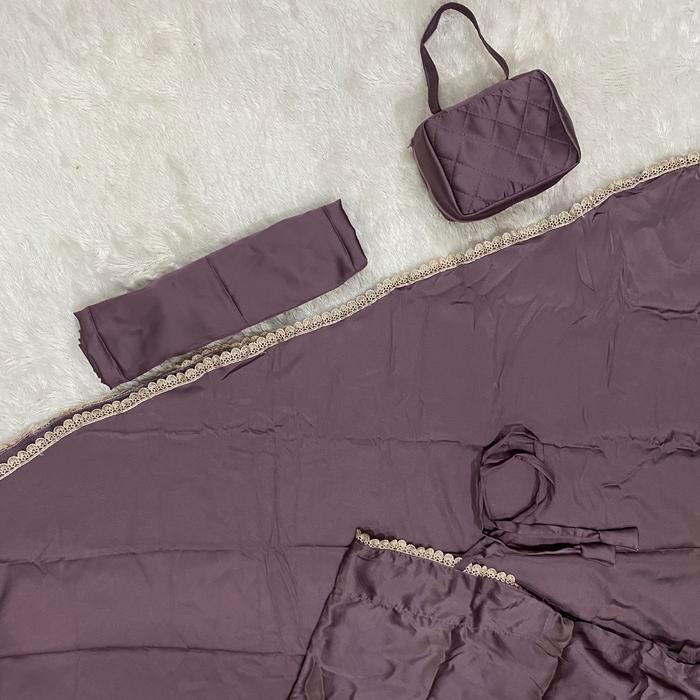 Mukena Silk Ringan Polos cantik best seller pouch mini travelling