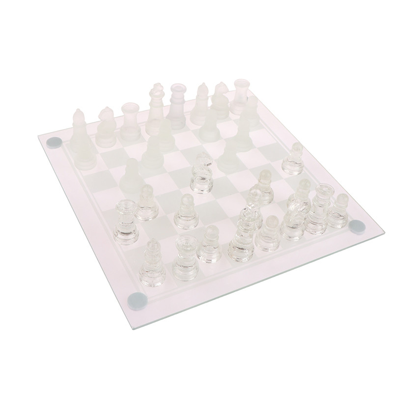 1Set Craft Crystal Glass Chess Set Acrylic Chess Board Anti-broken Chess Game