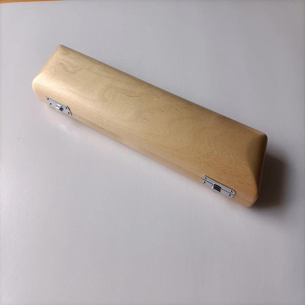High Quliaty 16 Hole Flute Case Maple Wood C foot Flute Hard Case Portable Maple Wood Flute Case For