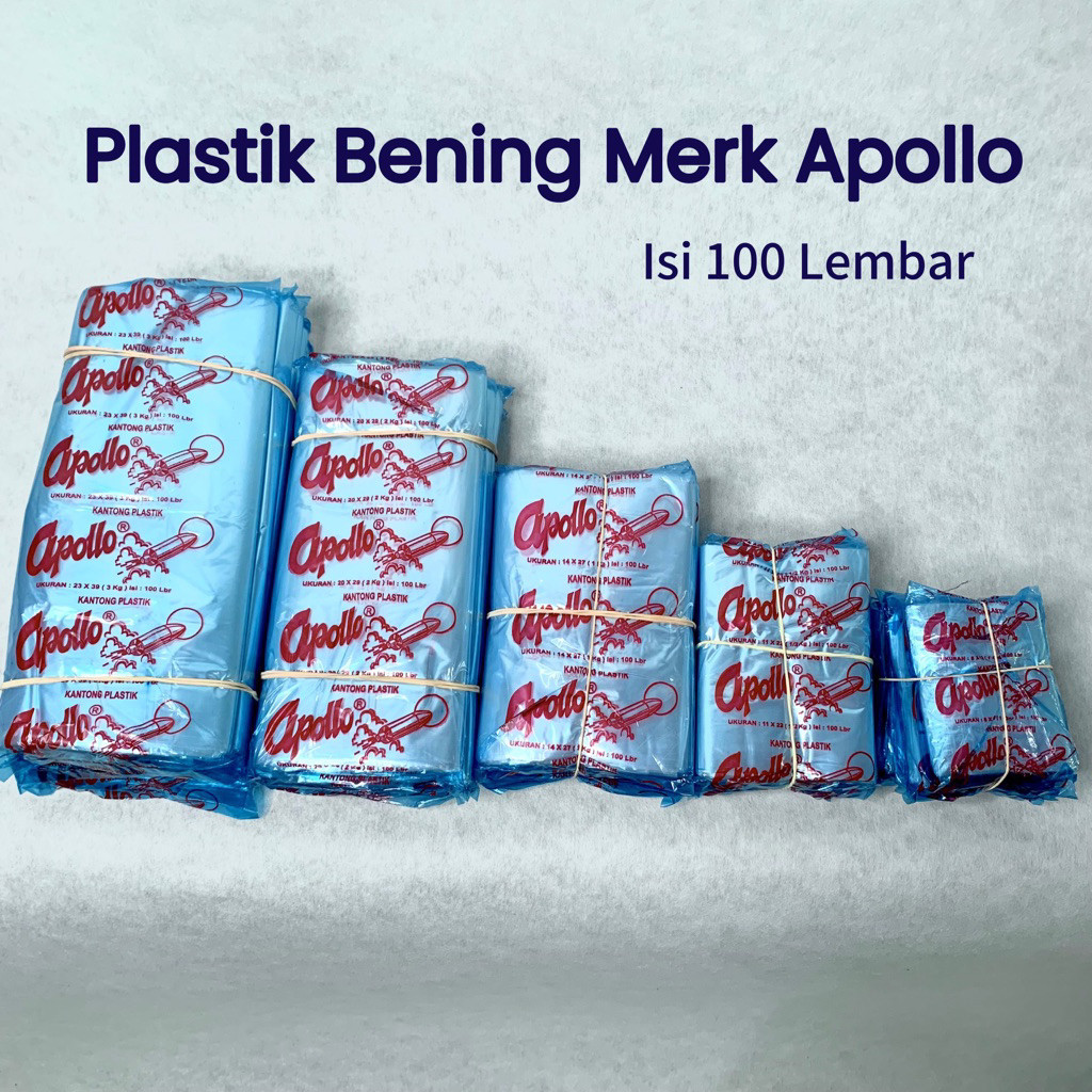 [LINGKA] Plastik Bening PP Merk Apollo Merah Isi 100 Pcs / plastik kemasan snack jajan pasar sayur k