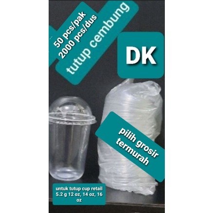[LINGKA] Tutup Cup Cembung DK tutup cup cembung boba (Diameter Kecil) starindo12oz, 14oz  dan 16oz. 