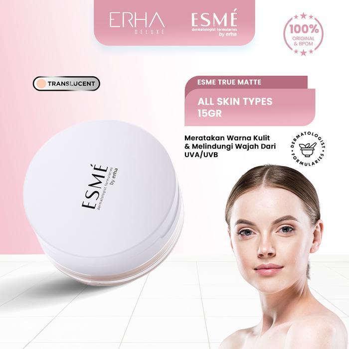 ERHA ESME Bedak Wajah Tabur True Matte - Semua Jenis Kulit Powder Kuning - Translucent