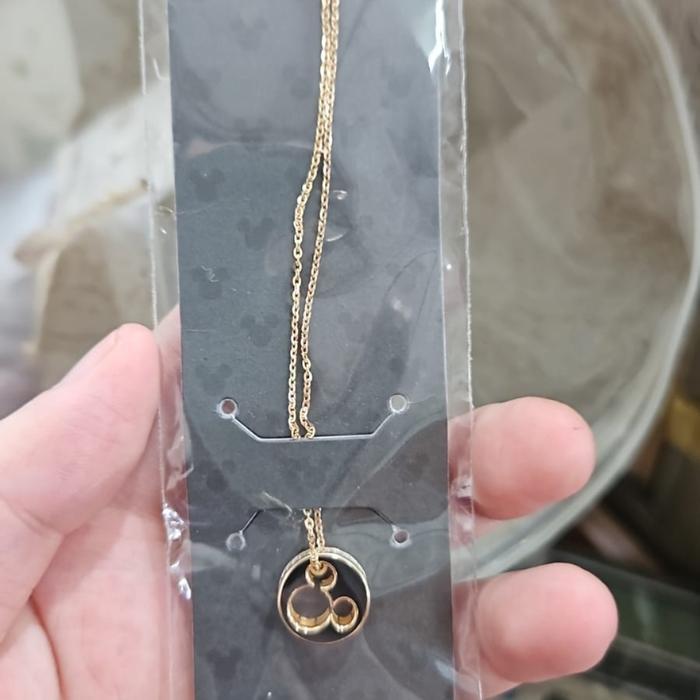 Kalung disney kepala mickey minnie mouse emas asli mas putih ubs 375