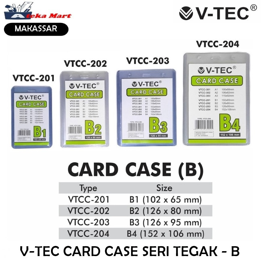 [PAK/20PCS] V-TEC CARD CASE B1 B2 B3 B4 TEMPAT ID CARD B5 YUSHINCA