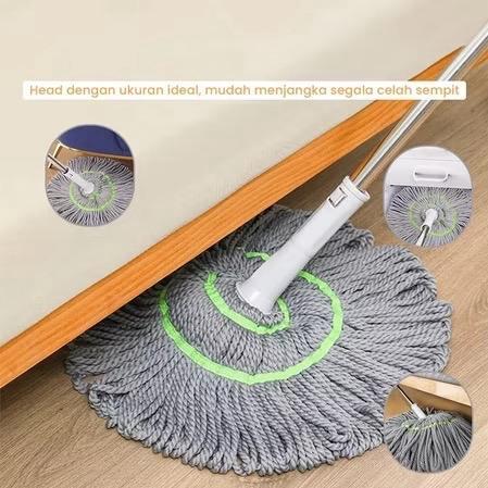 Alat Pel Peras Otomatis / Alat Pel Lantai Putar Praktis Twist Mop / Pel Lantai Praktis Peras Tarik O